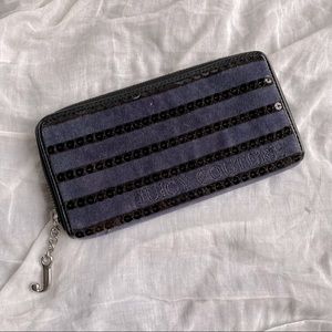Juicy Couture Navy Velvet + Sequin Wallet